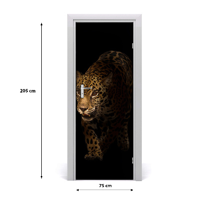 Self-adhesive door sticker Jaguar wall