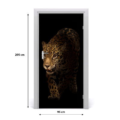 Self-adhesive door sticker Jaguar wall