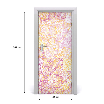 Self-adhesive door wallpaper Flowers