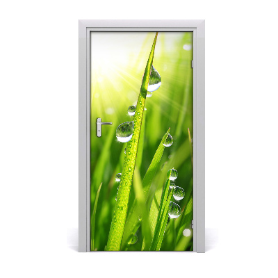 Self-adhesive door sticker Blades of grass