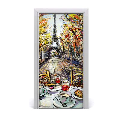 Self-adhesive door wallpaper Breakfast at u