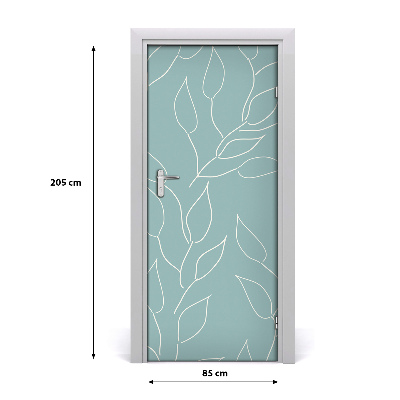 Self-adhesive door wallpaper Leaves