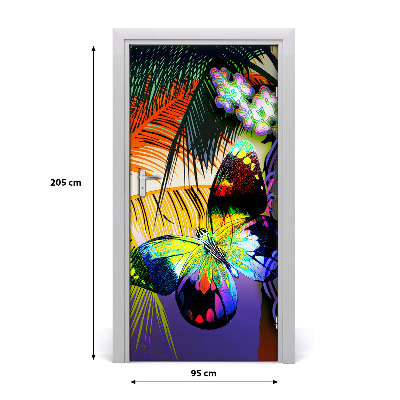 Self-adhesive door sticker Colorful flowers