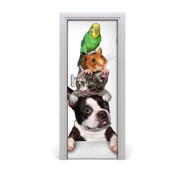 Self-adhesive door sticker Pets