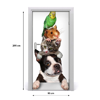 Self-adhesive door sticker Pets