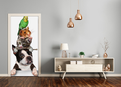 Self-adhesive door sticker Pets