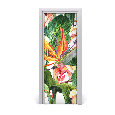 Self-adhesive door veneer Hawaiian pattern