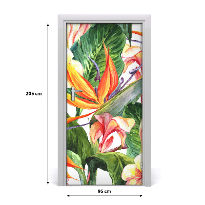 Self-adhesive door veneer Hawaiian pattern