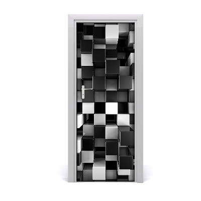 Self-adhesive door sticker Cube abstraction