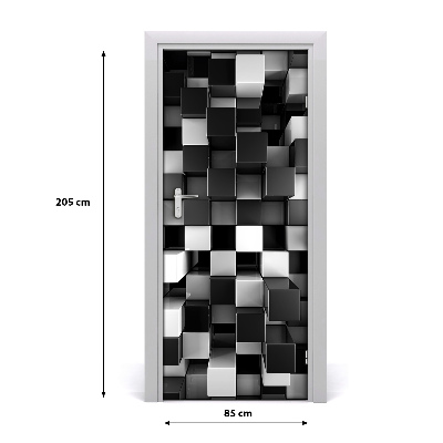 Self-adhesive door sticker Cube abstraction