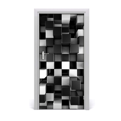 Self-adhesive door sticker Cube abstraction