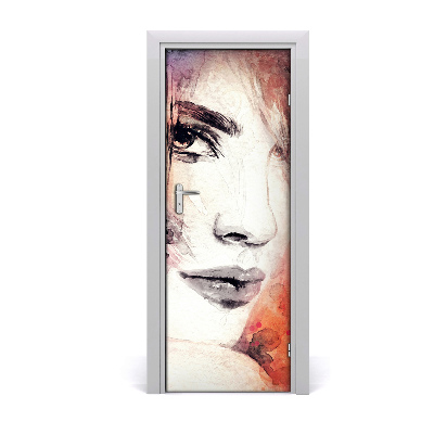 Self-adhesive door sticker Abstraction of a woman