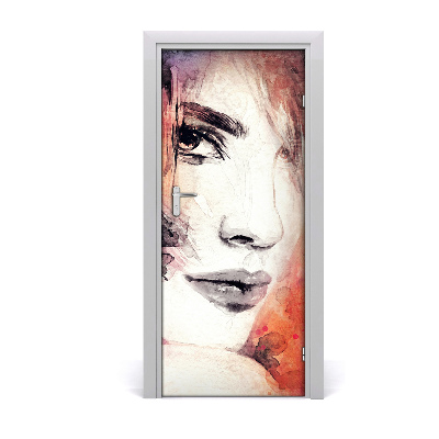 Self-adhesive door sticker Abstraction of a woman