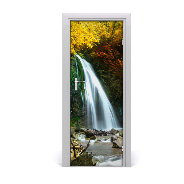 Door wallpaper Waterfall in the forest