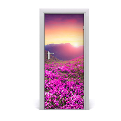 Door wallpaper Rhododendron mountains