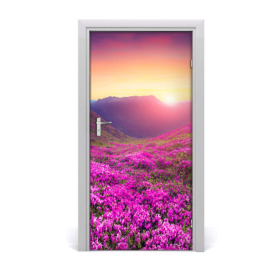 Door wallpaper Rhododendron mountains