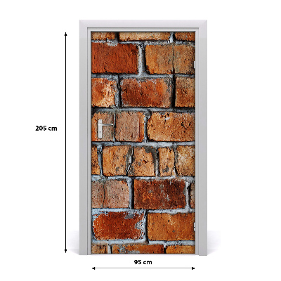 Door wallpaper Brick wall