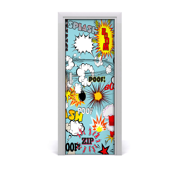 Self-adhesive door wallpaper Comic book