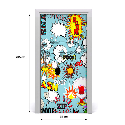 Self-adhesive door wallpaper Comic book