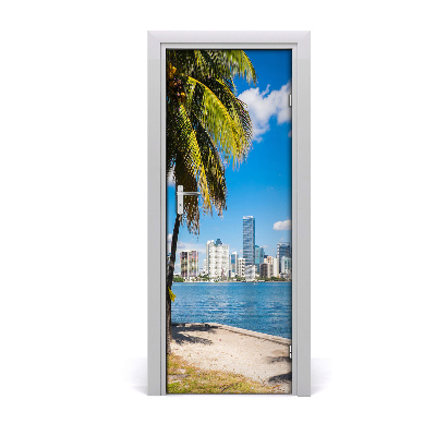 Self-adhesive door wallpaper To miami's home