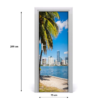 Self-adhesive door wallpaper To miami's home