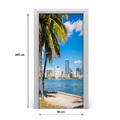 Self-adhesive door wallpaper To miami's home