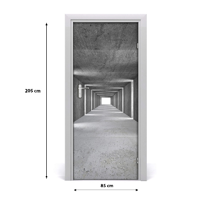 Self-adhesive door sticker Concrete tunnel