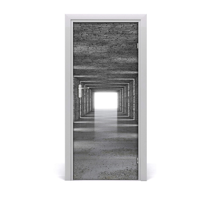 Self-adhesive door sticker Brick tunnel