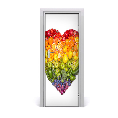 Self-adhesive door sticker Fruit heart