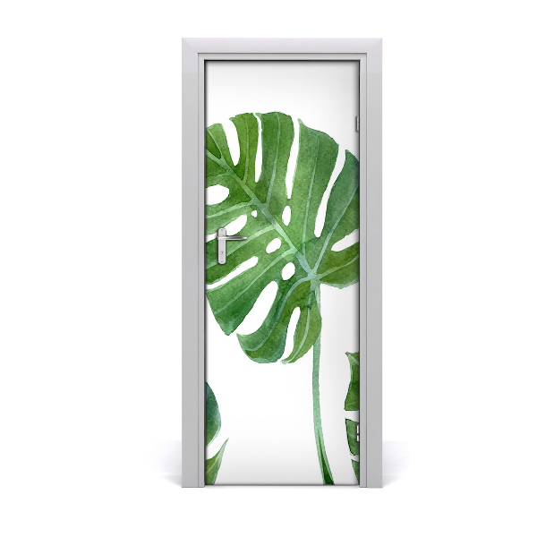 Self-adhesive door wallpaper Monstera