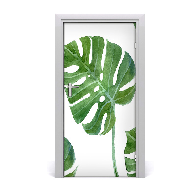 Self-adhesive door wallpaper Monstera