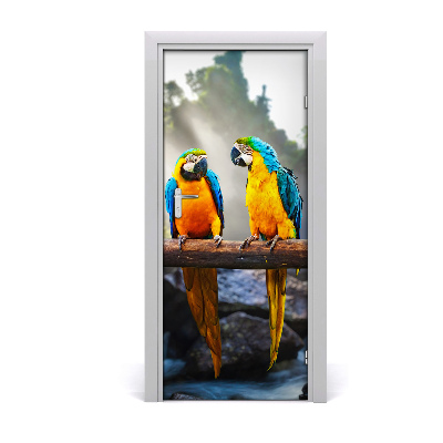 Self-adhesive door sticker Wall of ary parrots