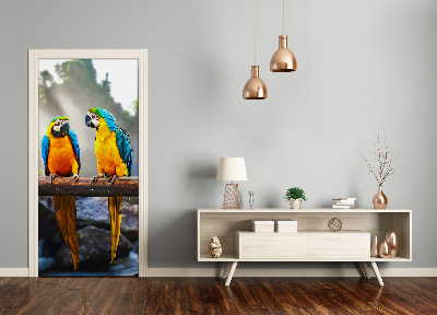 Self-adhesive door sticker Wall of ary parrots