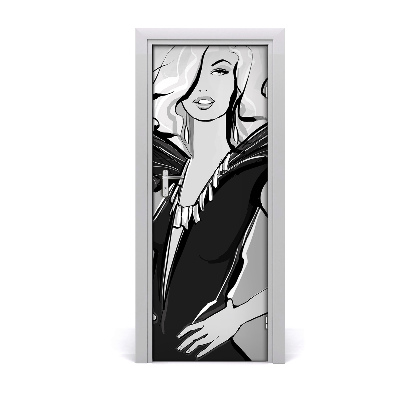 Self-adhesive door sticker Fashion illustration