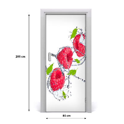 Self-adhesive door sticker Raspberries