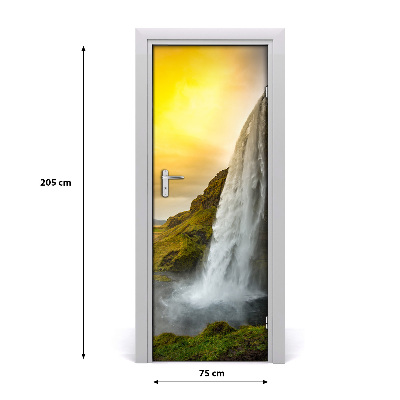 Self-adhesive door wallpaper Home waterfall