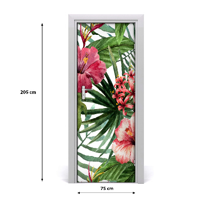 Self-adhesive door veneer Hawaiian pattern