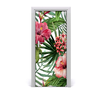 Self-adhesive door veneer Hawaiian pattern