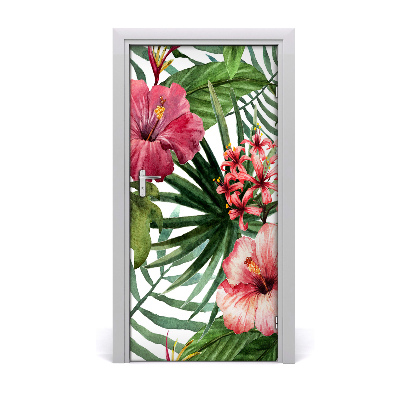 Self-adhesive door veneer Hawaiian pattern