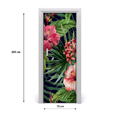 Self-adhesive door veneer Hawaiian pattern