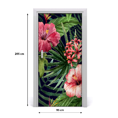 Self-adhesive door veneer Hawaiian pattern