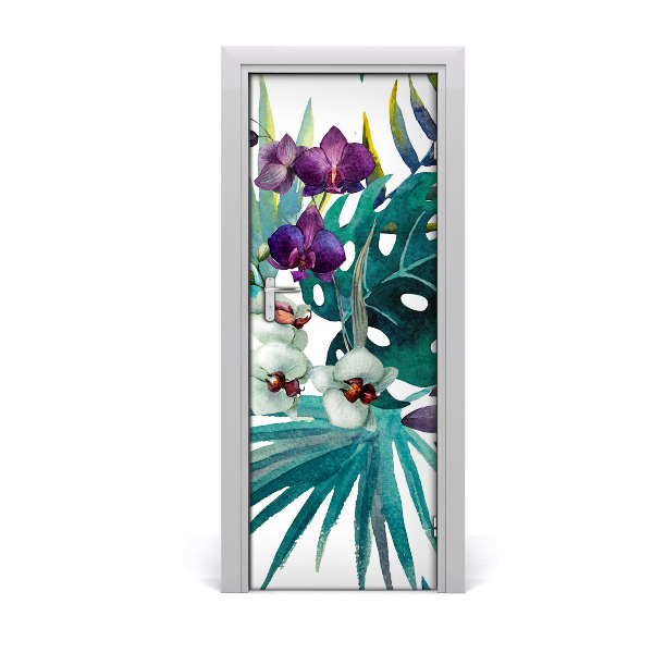 Self-adhesive door veneer Hawaiian pattern