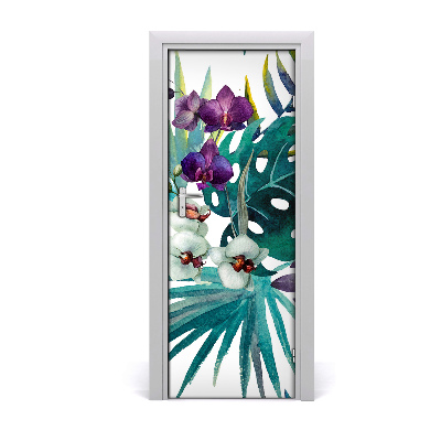 Self-adhesive door veneer Hawaiian pattern