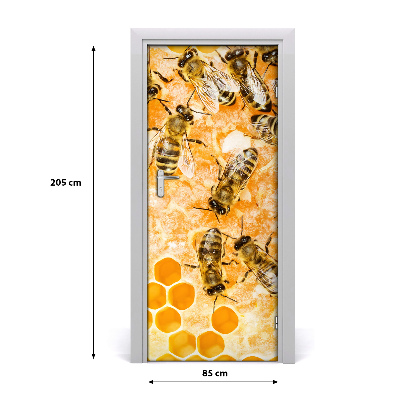 Self-adhesive door sticker Working bees