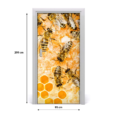 Self-adhesive door sticker Working bees