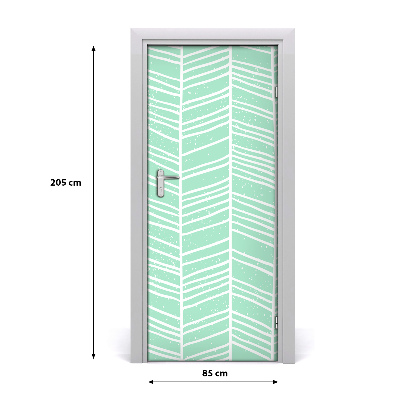 Door wallpaper Herringbone pattern