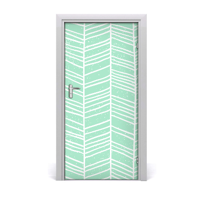 Door wallpaper Herringbone pattern