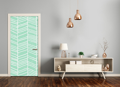 Door wallpaper Herringbone pattern