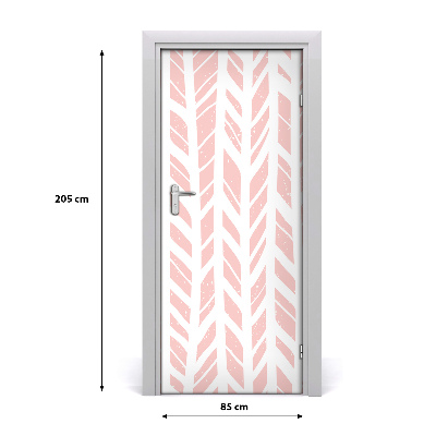 Door wallpaper Herringbone pattern