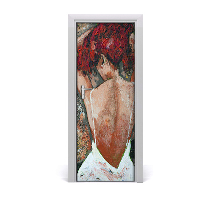 Self-adhesive door sticker Wall woman